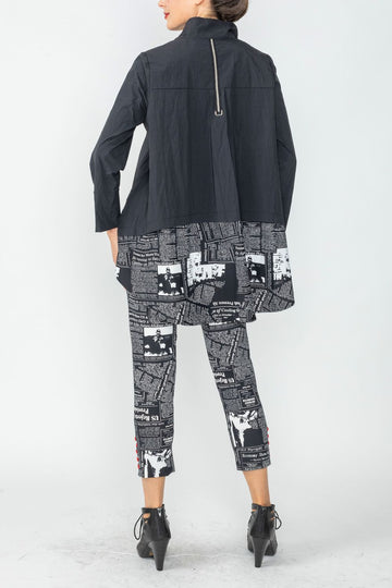 Black Back Low Washed Solid Blouse